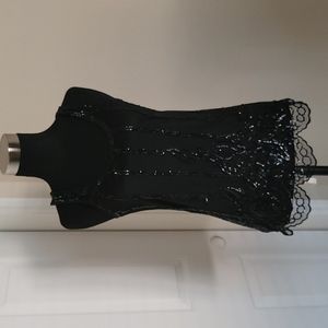 Sequins party tank top in black from Express